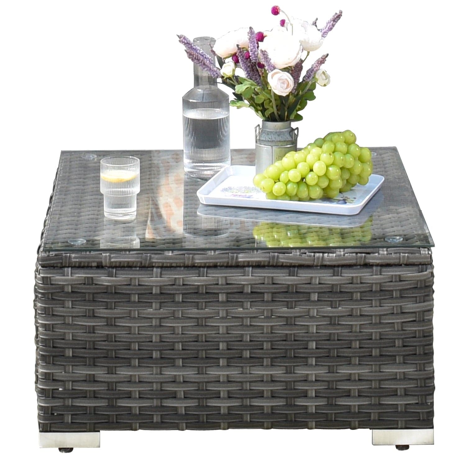 Outdoor Sectional Furniture 9-Piece with Cushions and Table