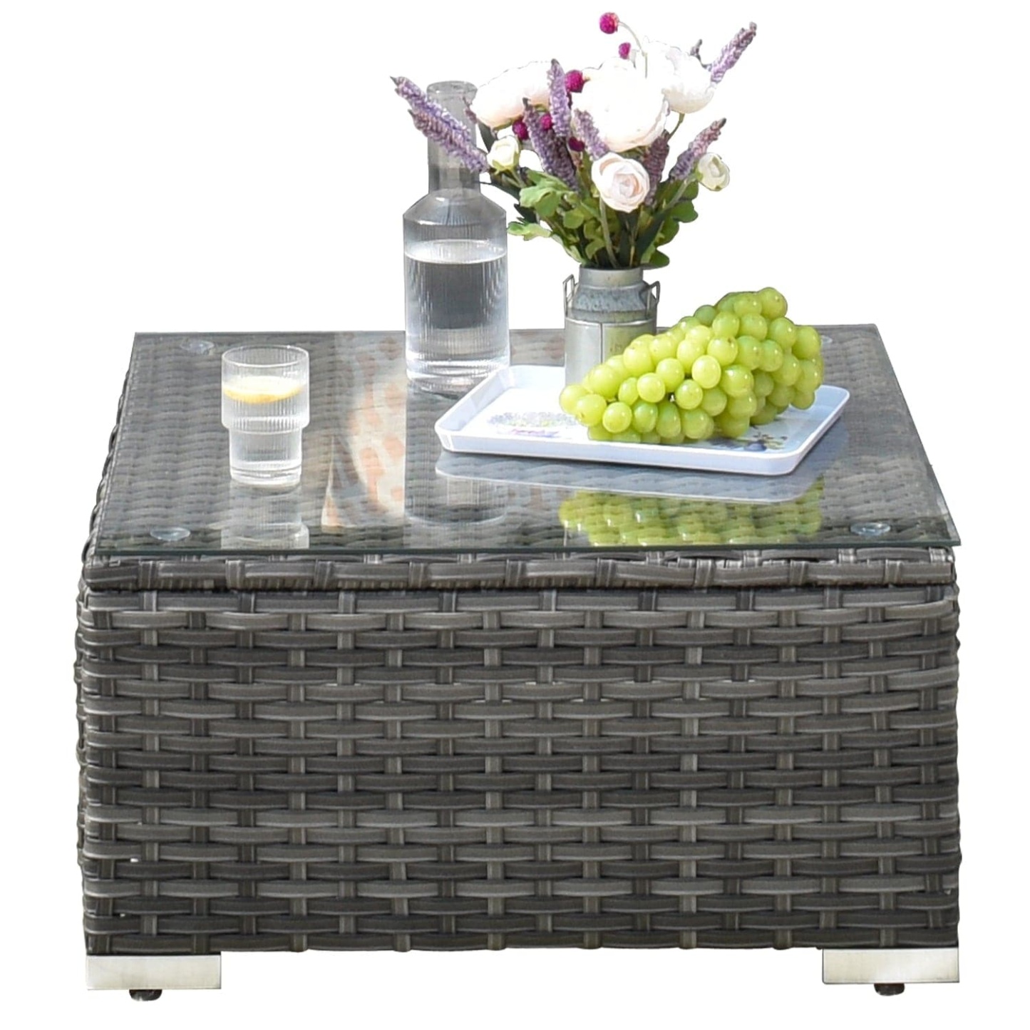 Outdoor Sectional Furniture 9-Piece with Cushions and Table
