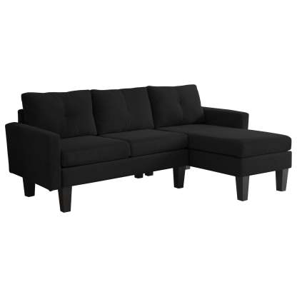 80" Small L Shape Sofa, Corduroy Fabric