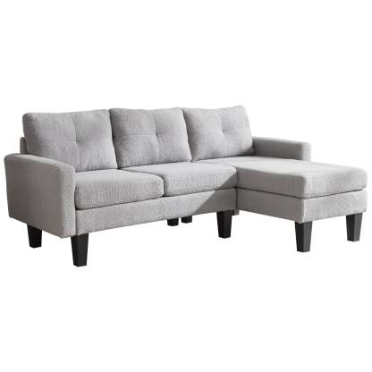 80" Small L Shape Sofa, Teddy Velvet Fabric