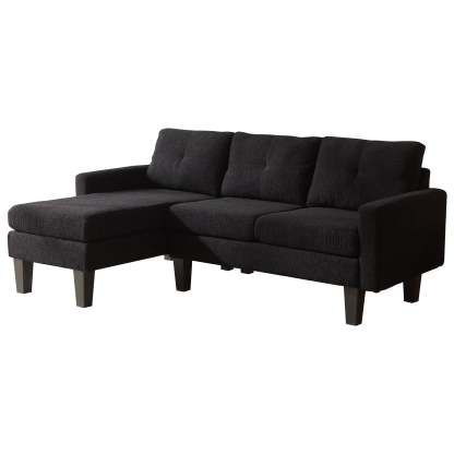 80" Small L Shape Sofa, Teddy Velvet Fabric