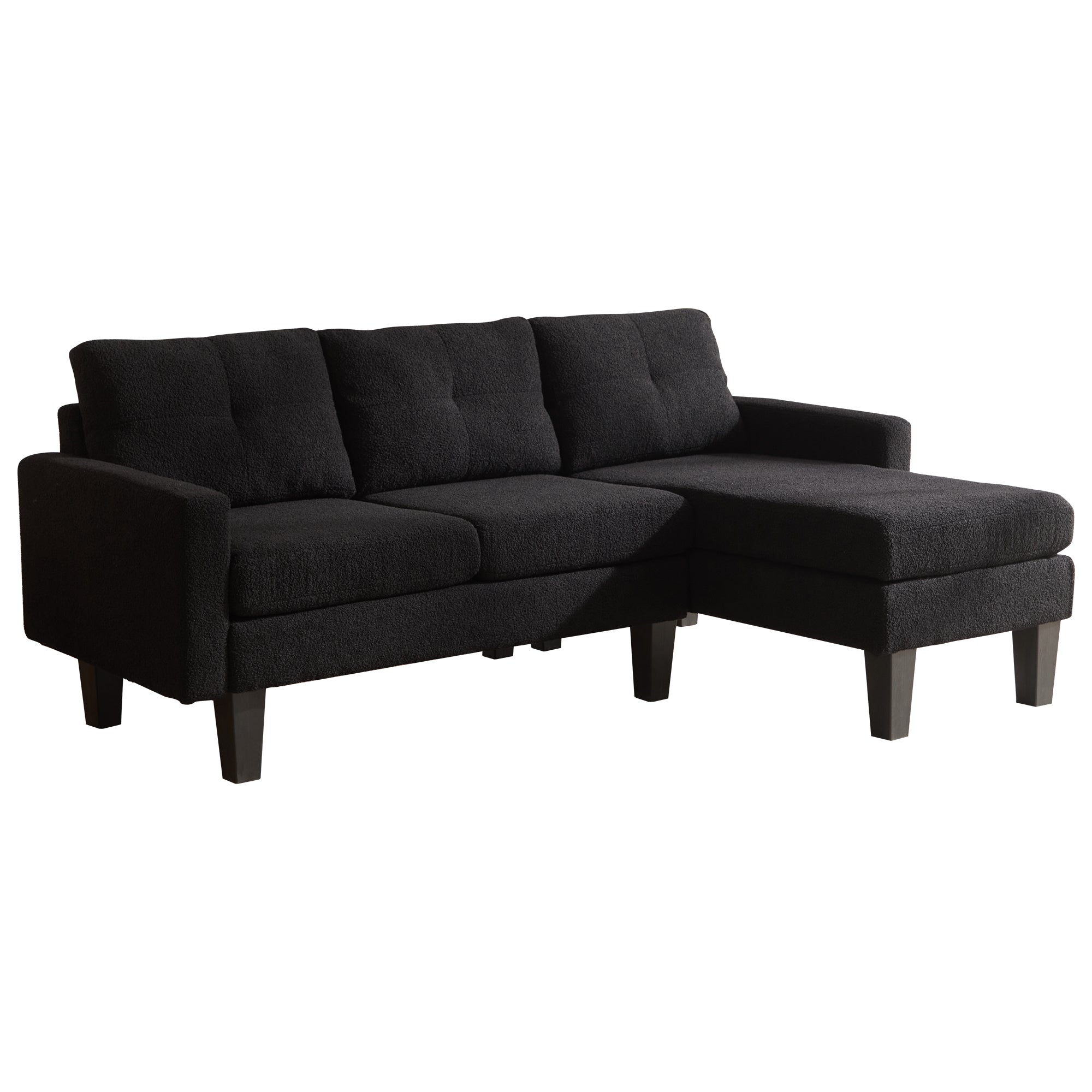 80" Small L Shape Sofa, Teddy Velvet Fabric