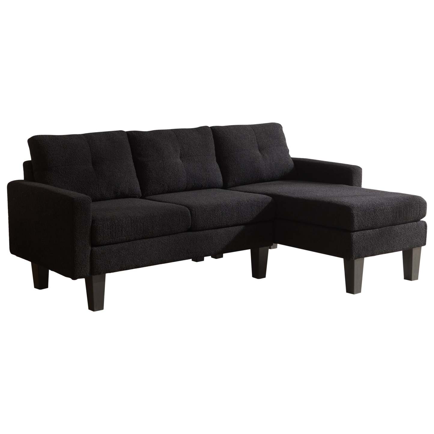 80" Small L Shape Sofa, Teddy Velvet Fabric