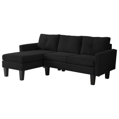 80" Small L Shape Sofa, Corduroy Fabric