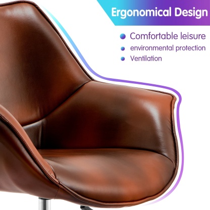 Office Chair, Faux Leather (Pu) For Home Office