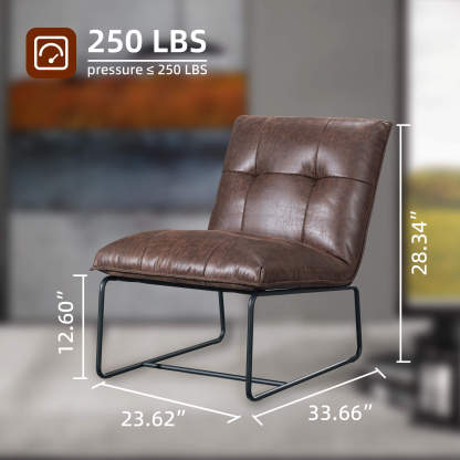 Living Room 25.2'' Wide Armless Accent Chair with Metal Frame