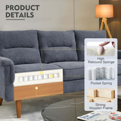 Living Room 71.65'' Wide 3-Seats Sofa Multiple Colour