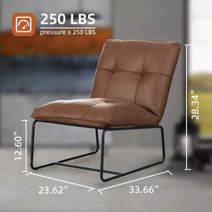 Living Room 25.2'' Wide Armless Accent Chair with Metal Frame