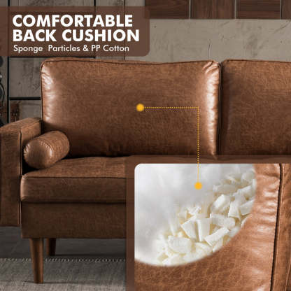 69.68'' Living Room Sofa with Square Arm and Button-Tufted