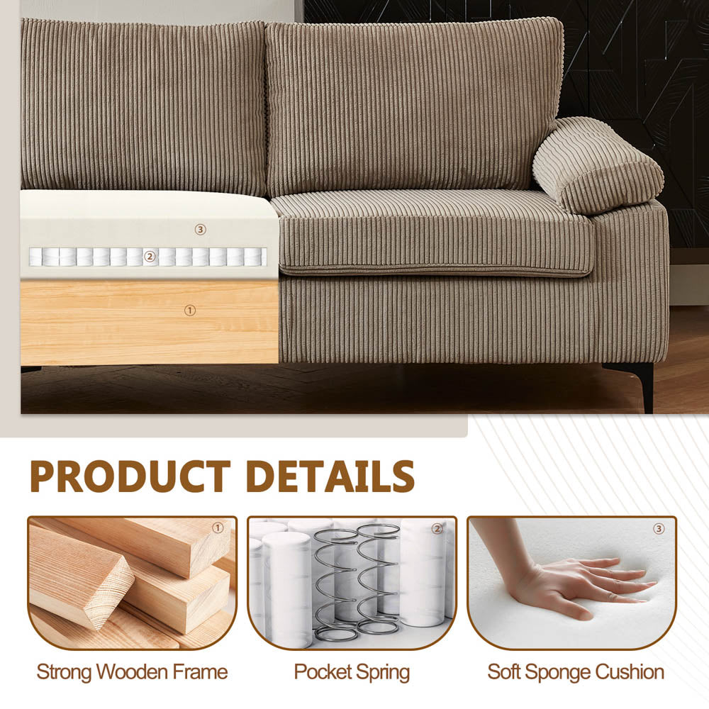 Living Room Sofa Reversible Chaise 100.40" Wide with Ottoman