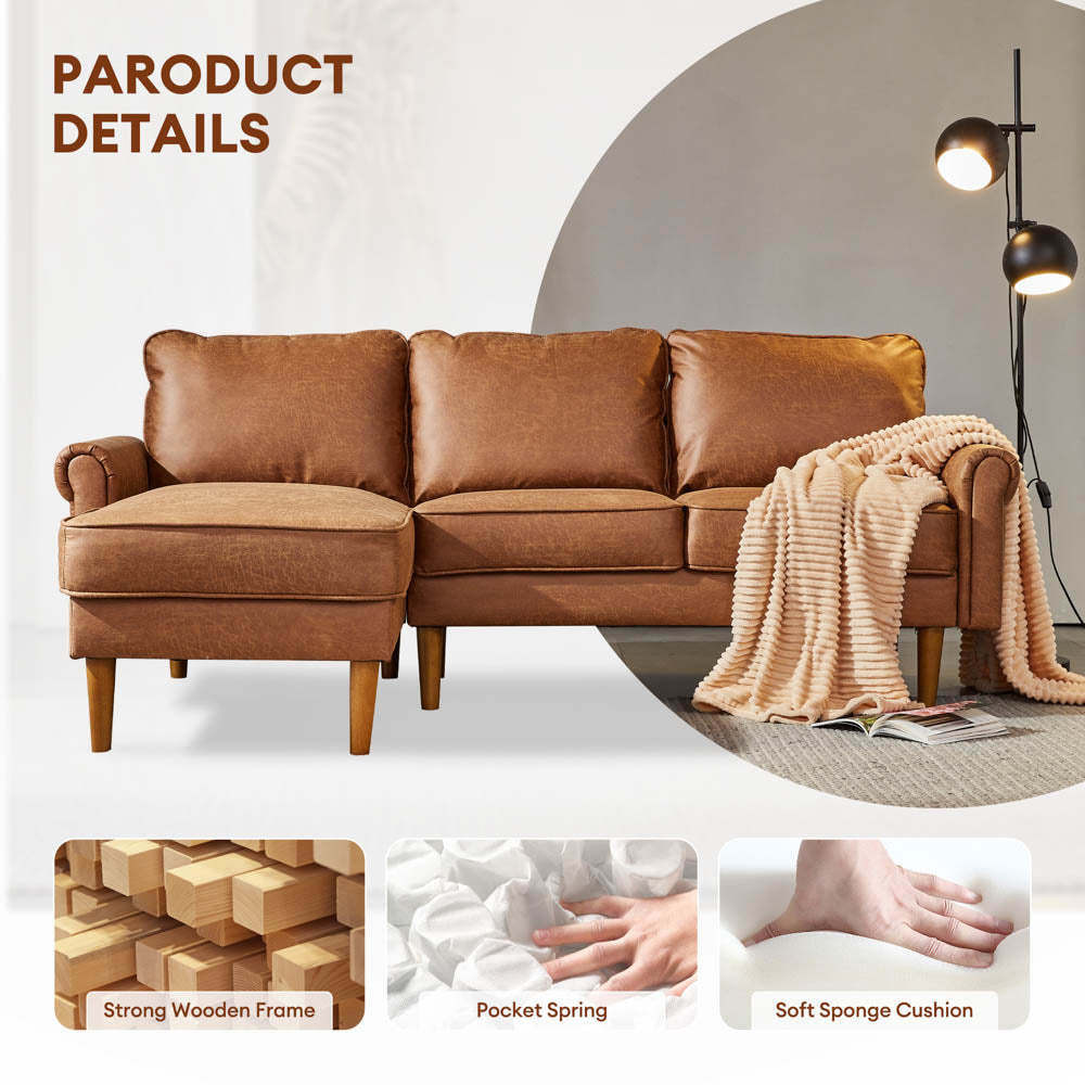 Living Room 81.50" Wide Sectional Chaise Sofa, L-Shaped Couch