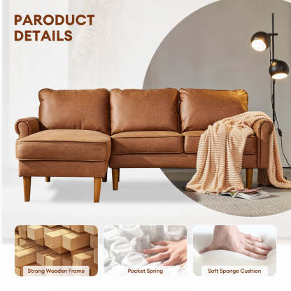 Living Room 81.50" Wide Sectional Chaise Sofa, L-Shaped Couch