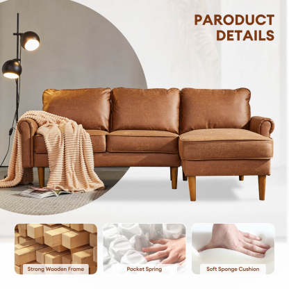 Living Room 81.50" Wide Sectional Chaise Sofa, L-Shaped Couch