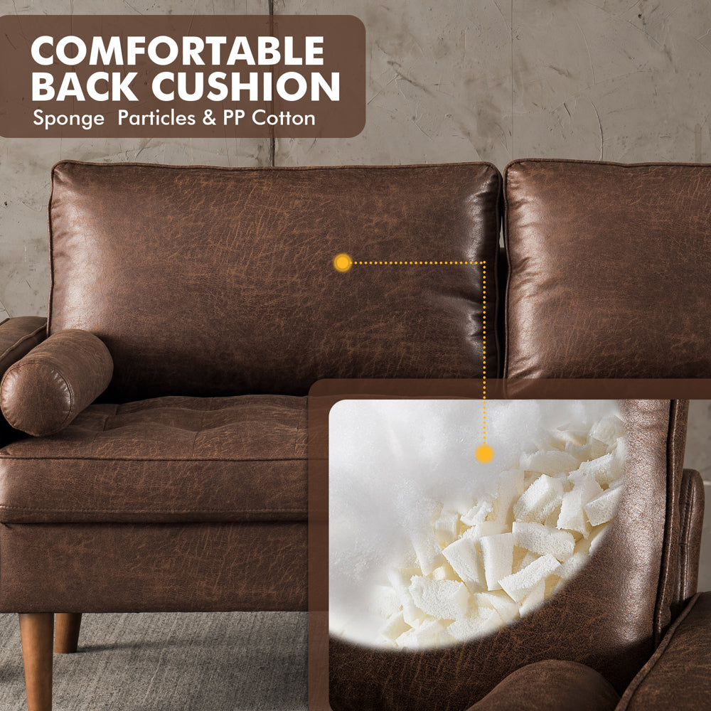 69.68'' Living Room Sofa with Square Arm and Button-Tufted