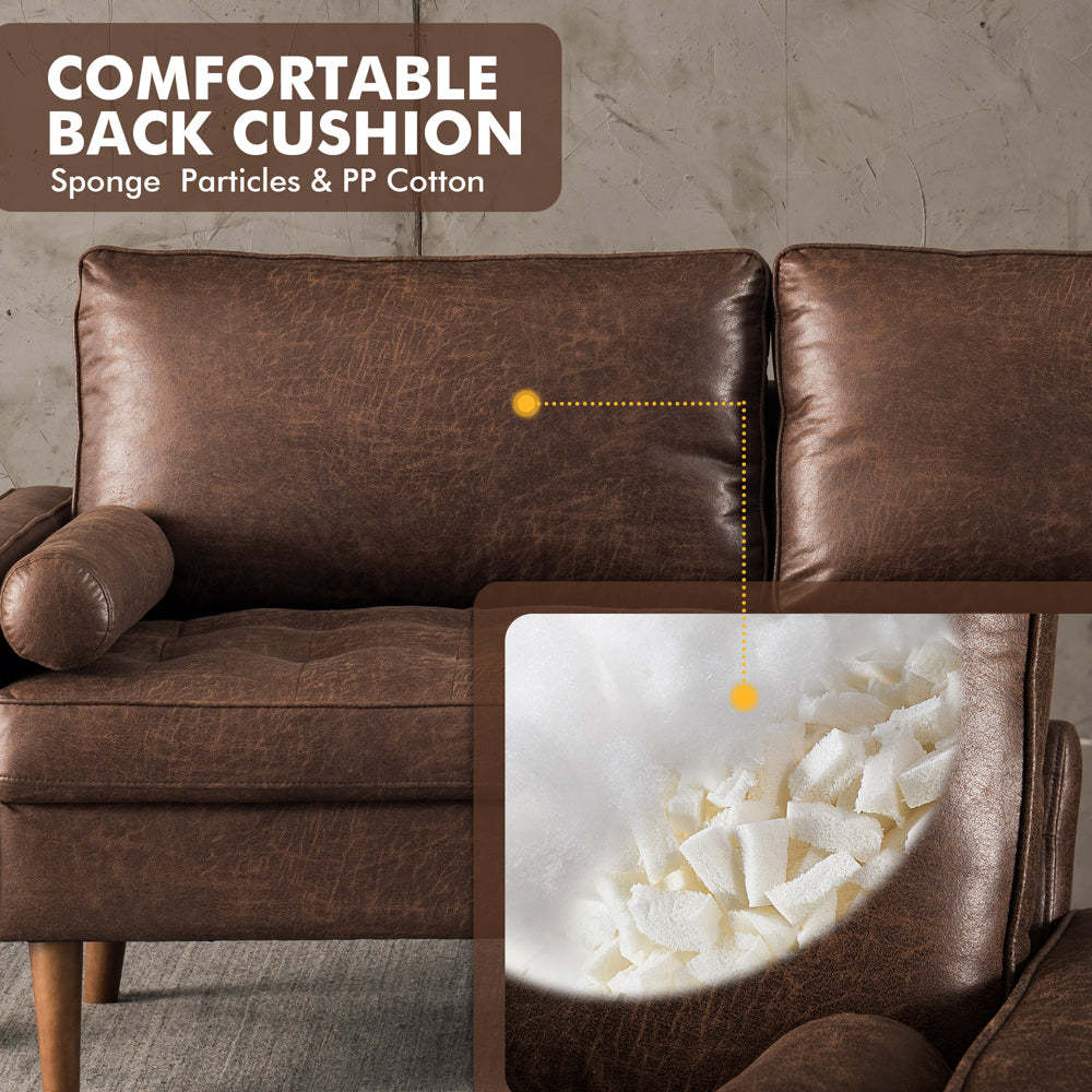 69.68'' Living Room Sofa with Square Arm and Button-Tufted