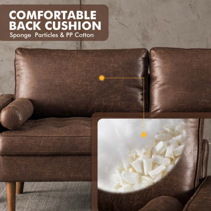 69.68'' Living Room Sofa with Square Arm and Button-Tufted