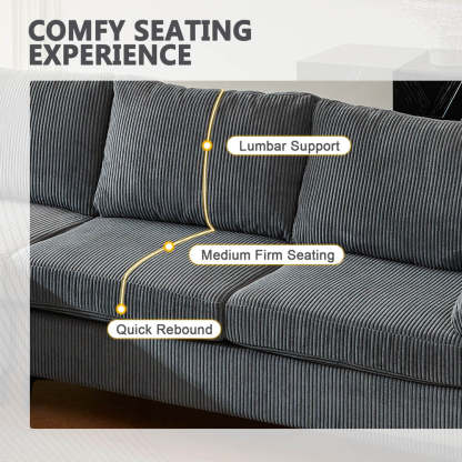 Living Room Sofa Reversible Chaise 100.40" Wide with Ottoman