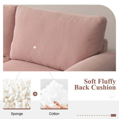 Living Room Sofa Reversible Chaise 100.40" Wide with Ottoman
