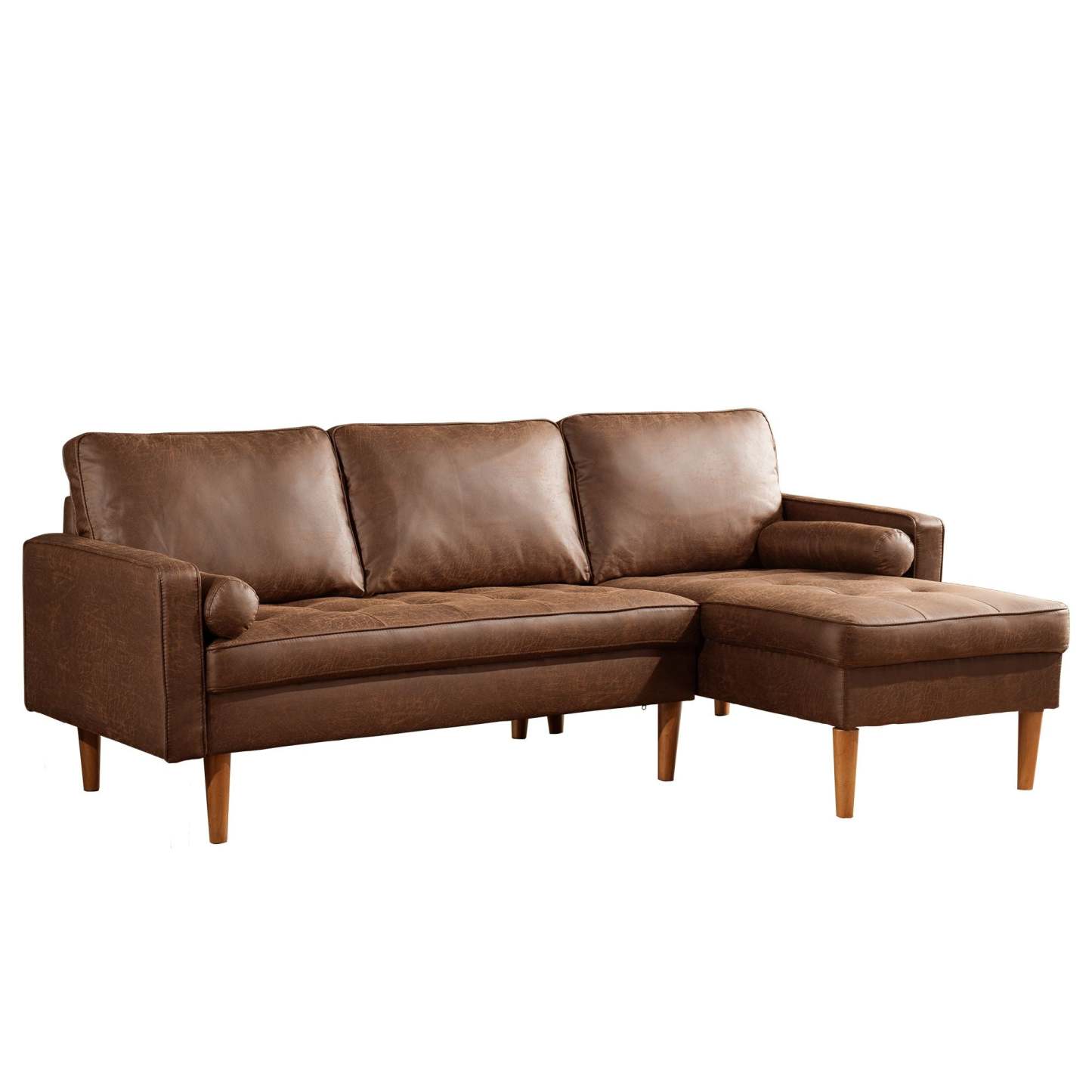 83.07'' Mid Century Sectional Chaise Sofa, L-Shaped Couch