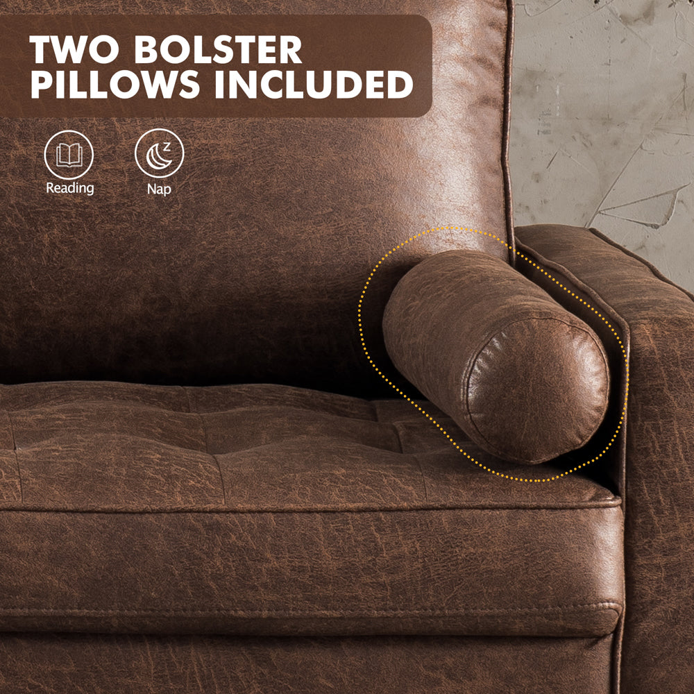 69.68'' Living Room Sofa with Square Arm and Button-Tufted