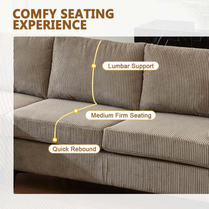 Living Room Sofa Reversible Chaise 100.40" Wide with Ottoman