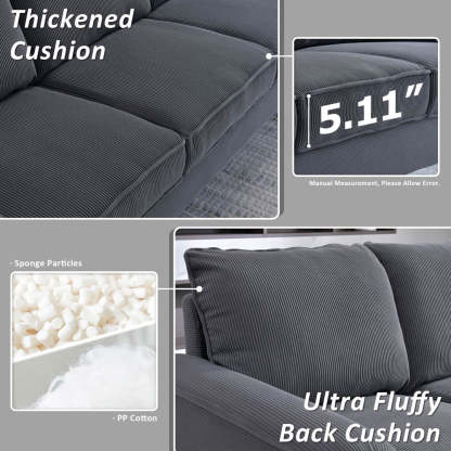 Living Room 71.65'' Wide 3-Seats Sofa Multiple Colour