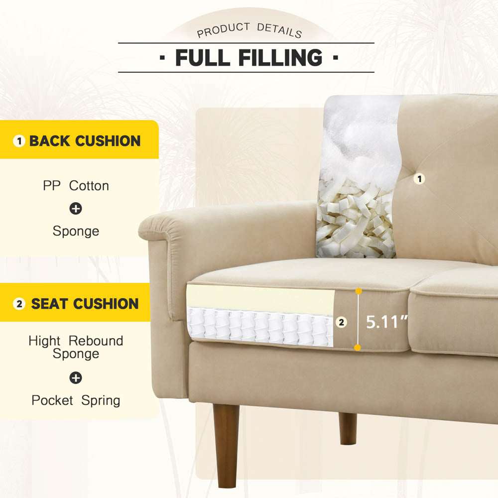 Living Room 71.65'' Wide 3-Seats Sofa Multiple Colour