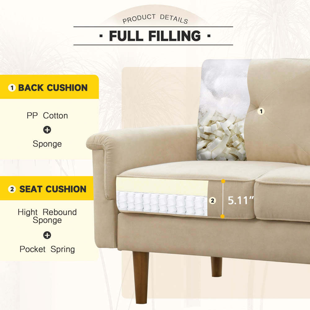 Living Room 71.65'' Wide 3-Seats Sofa Multiple Colour