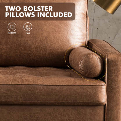 69.68'' Living Room Sofa with Square Arm and Button-Tufted