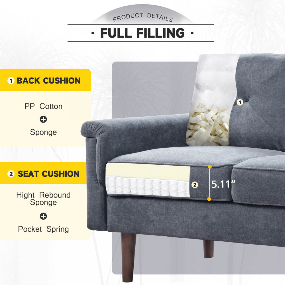 Living Room 71.65'' Wide 3-Seats Sofa Multiple Colour