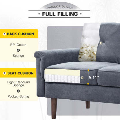 Living Room 71.65'' Wide 3-Seats Sofa Multiple Colour