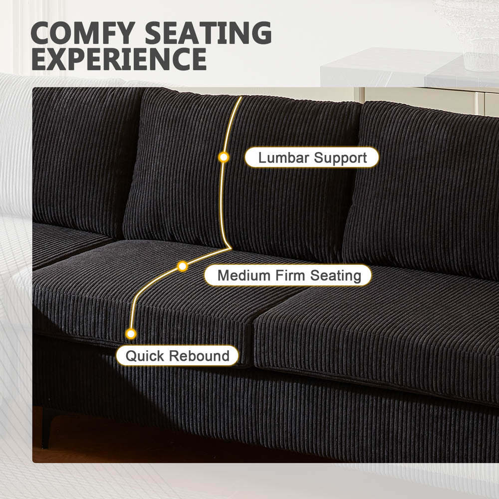 Living Room Sofa Reversible Chaise 100.40" Wide with Ottoman