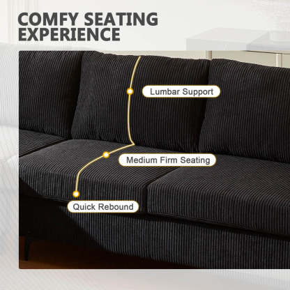 Living Room Sofa Reversible Chaise 100.40" Wide with Ottoman