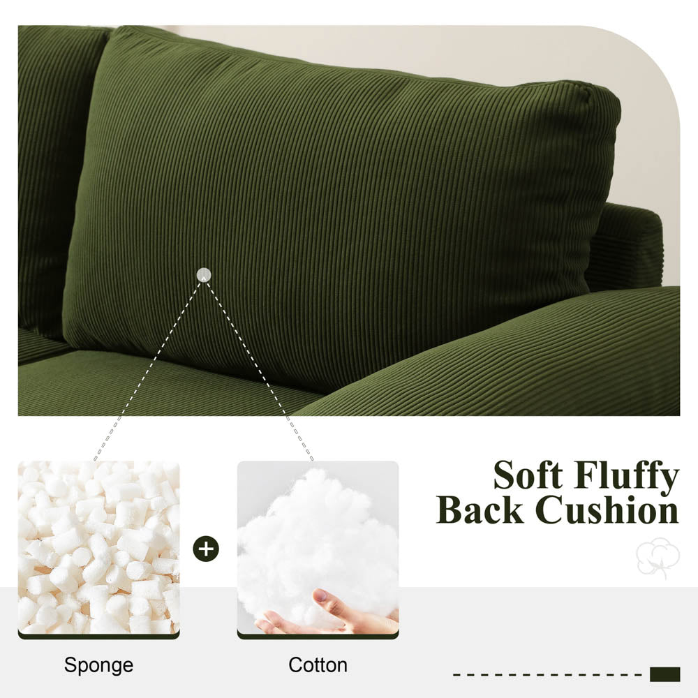 Living Room Sofa Reversible Chaise 100.40" Wide with Ottoman
