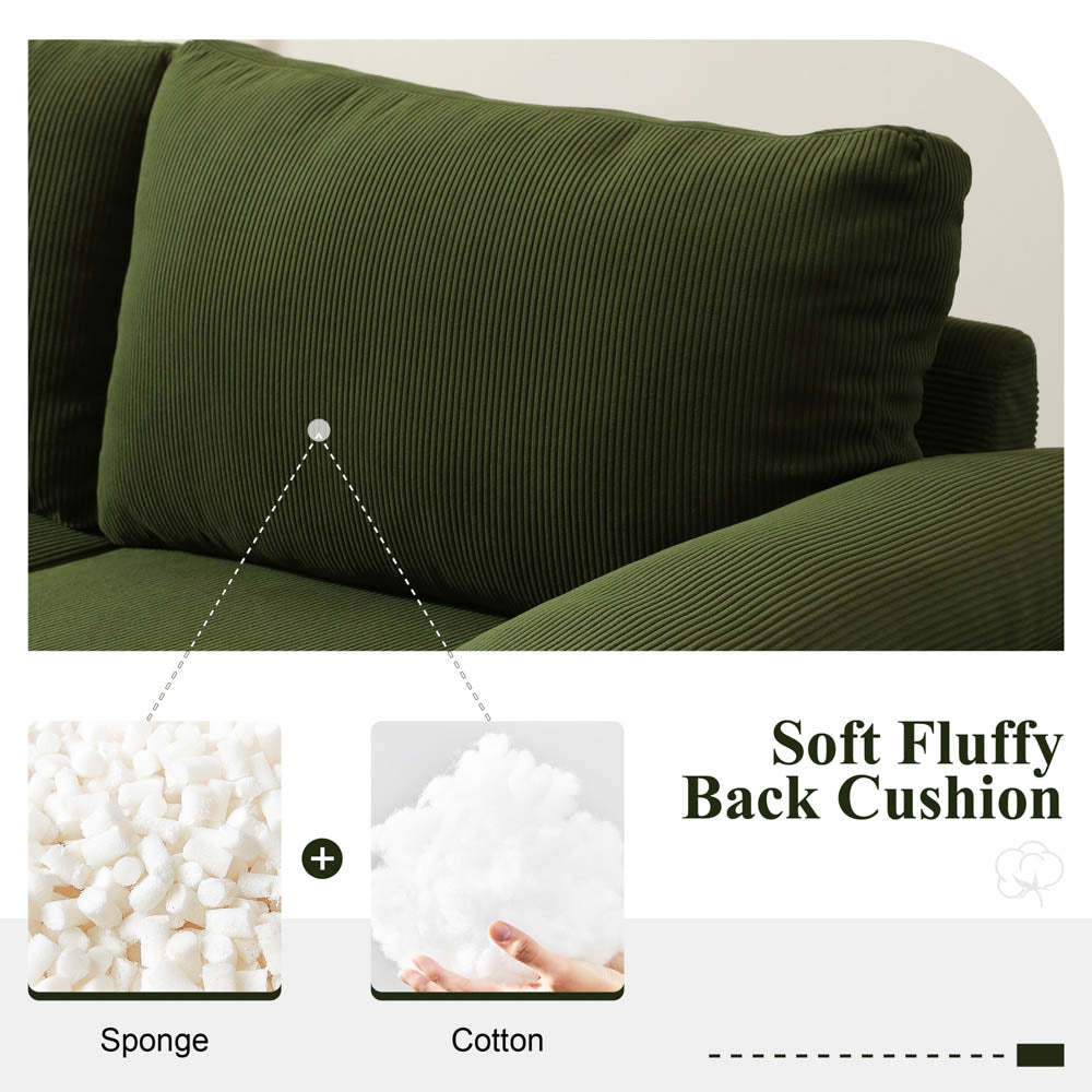 Living Room Sofa Reversible Chaise 100.40" Wide with Ottoman