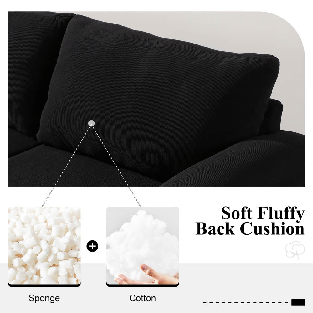 Living Room Sofa Reversible Chaise 100.40" Wide with Ottoman