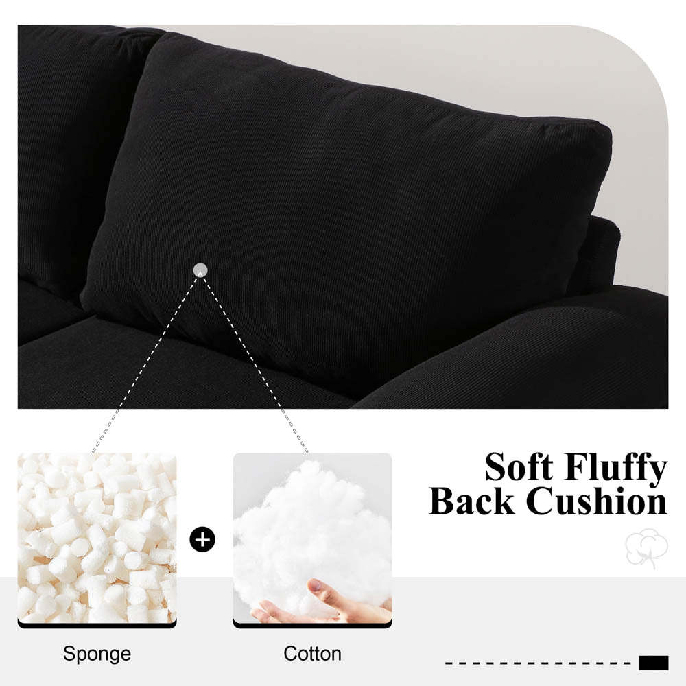 Living Room Sofa Reversible Chaise 100.40" Wide with Ottoman
