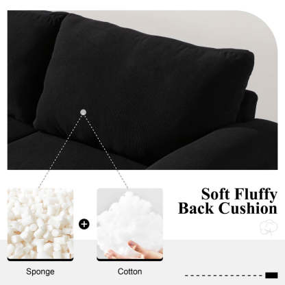 Living Room Sofa Reversible Chaise 100.40" Wide with Ottoman