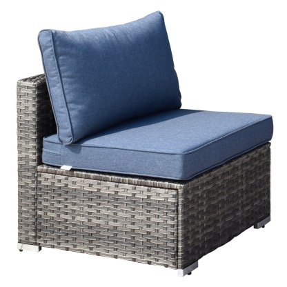 Outdoor Sectional Furniture 9-Piece with Cushions and Table