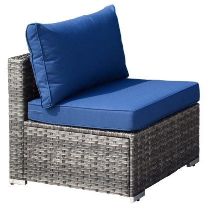 Outdoor Sectional Furniture 9-Piece with Cushions and Table