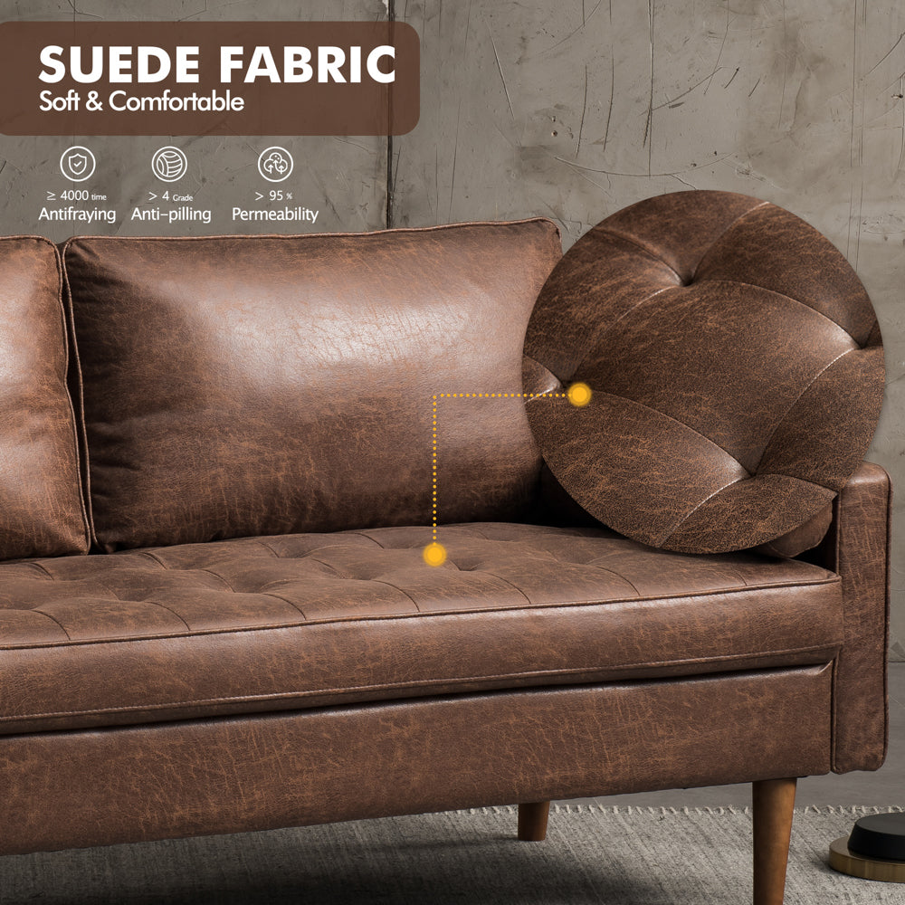 69.68'' Living Room Sofa with Square Arm and Button-Tufted