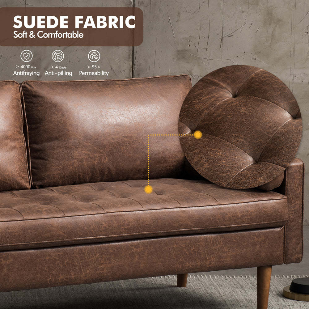 69.68'' Living Room Sofa with Square Arm and Button-Tufted