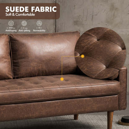 69.68'' Living Room Sofa with Square Arm and Button-Tufted