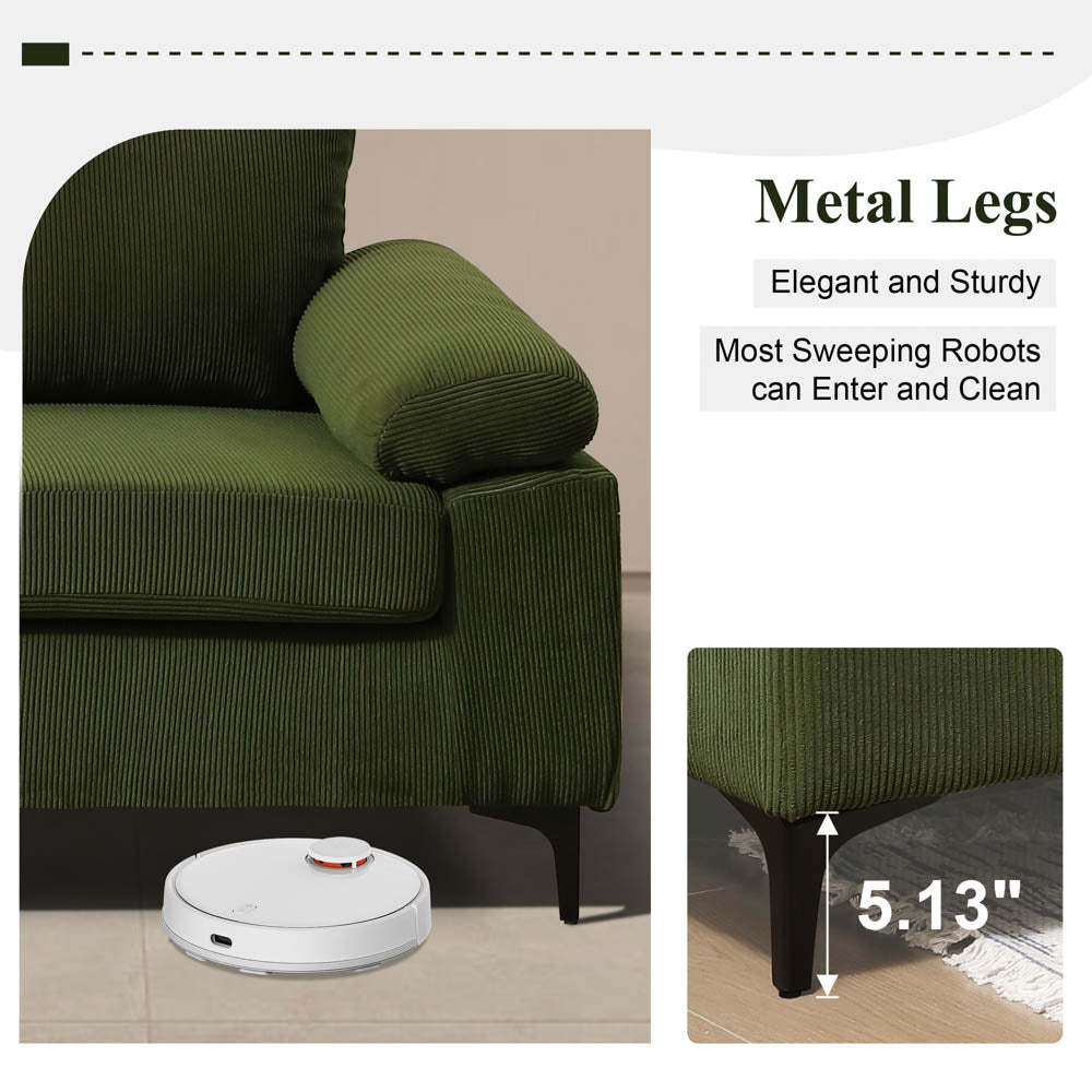 Living Room Sofa Reversible Chaise 100.40" Wide with Ottoman
