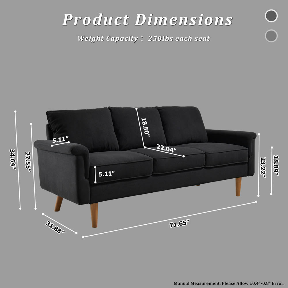 Living Room 71.65'' Wide 3-Seats Sofa Multiple Colour