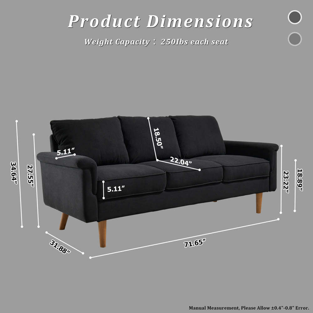 Living Room 71.65'' Wide 3-Seats Sofa Multiple Colour