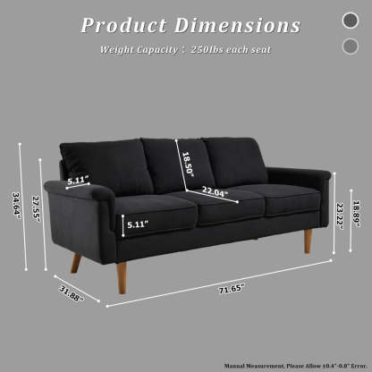 Living Room 71.65'' Wide 3-Seats Sofa Multiple Colour