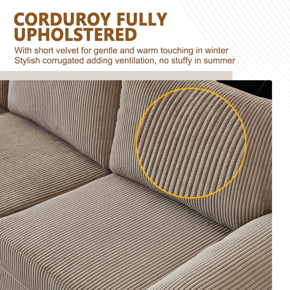 Living Room Sofa Reversible Chaise 100.40" Wide with Ottoman