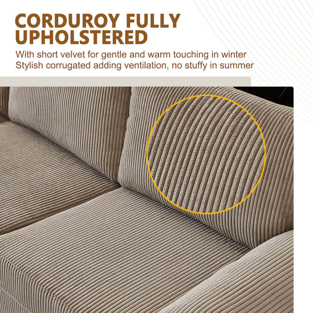 Living Room Sofa Reversible Chaise 100.40" Wide with Ottoman