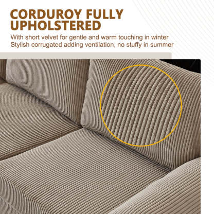 Living Room Sofa Reversible Chaise 100.40" Wide with Ottoman